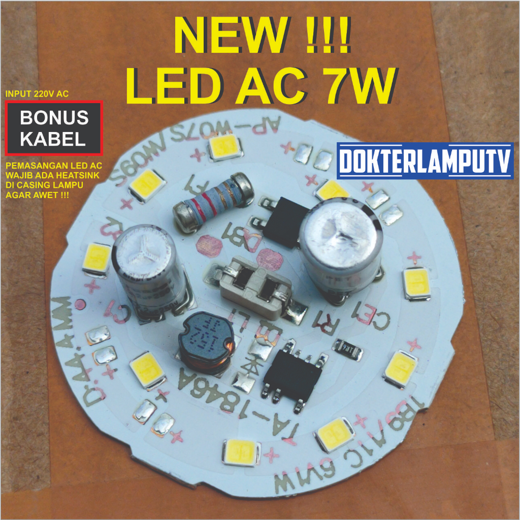 LED AC 7W DOB 220V UNTUK SERVIS LAMPU LED DIY PROJEC OROYEKTOR