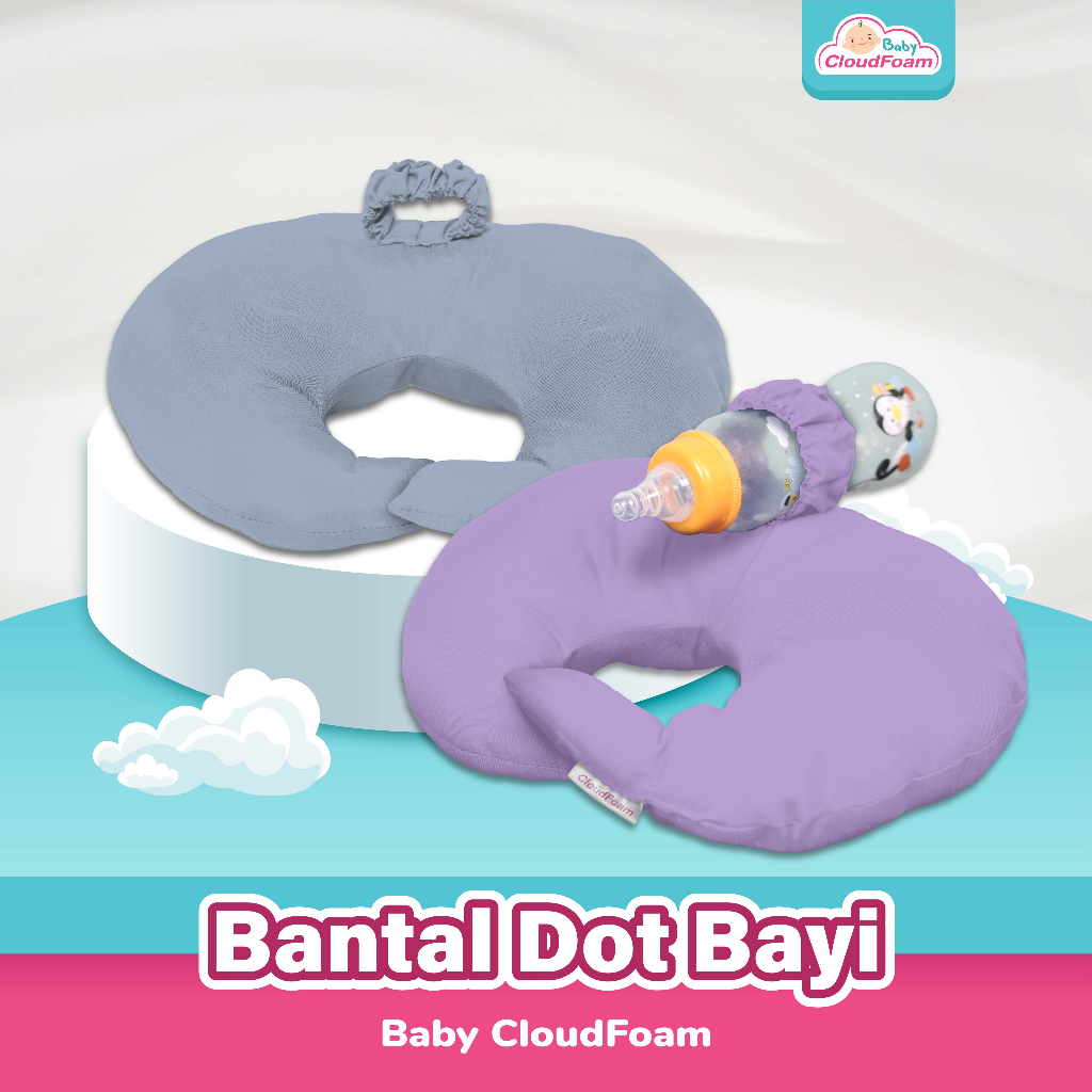 Baby Cloudfoam Paket Santai 1 Bantal Anti Peyang + 1 Bantal Dot Bayi