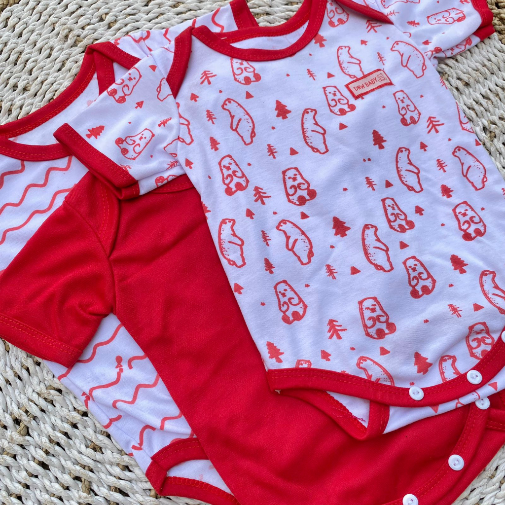 PROMO 7.7 3 pcs jumper bayi bodysuit newborn jumpsuit bayi baru lahir DNW BABY