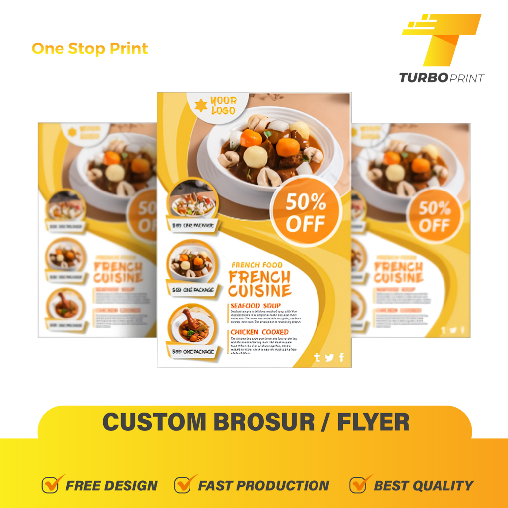 PRINT CETAK BROSUR FLYER / CUSTOM KERTAS PROMOSI MURAH UKURAN A4/A5/A6