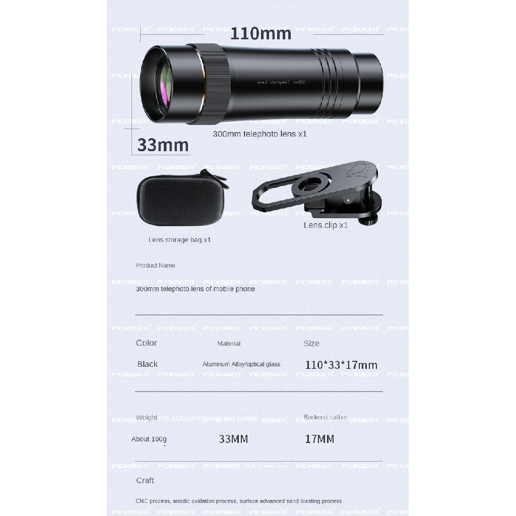 AKN88 - Smartphone 4K Telephoto Lens 300mm - Lensa Monokuler untuk Konser