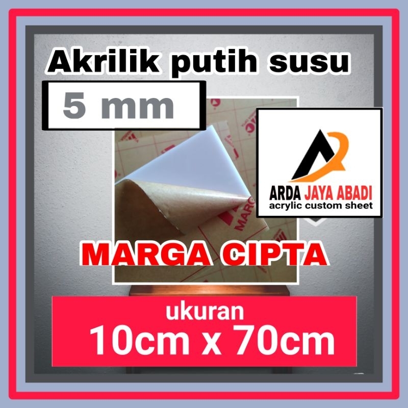 Akrilik 5mm putih susu 10 x 70 akrilik lembaran Acrylic white mika lembaran akrilik  termurah