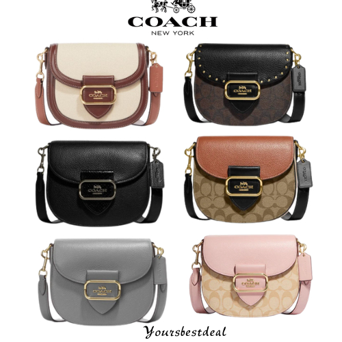 (NEW 2023) Coach Morgan Saddle Bag In Colorblock Signature Canvas With Rivets CF410 CE566 CA143 CA507 CE566 CA143 CA507 CE565