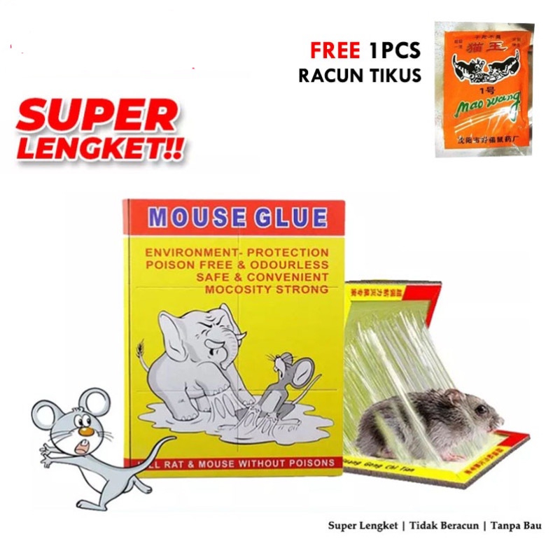 ORIGINAL LEM PAPAN PERANGKAP TIKUS CAP GAJAH SUPER LENGKET AMPUH MENANGKAP TIKUS &amp; TDK BERBAU