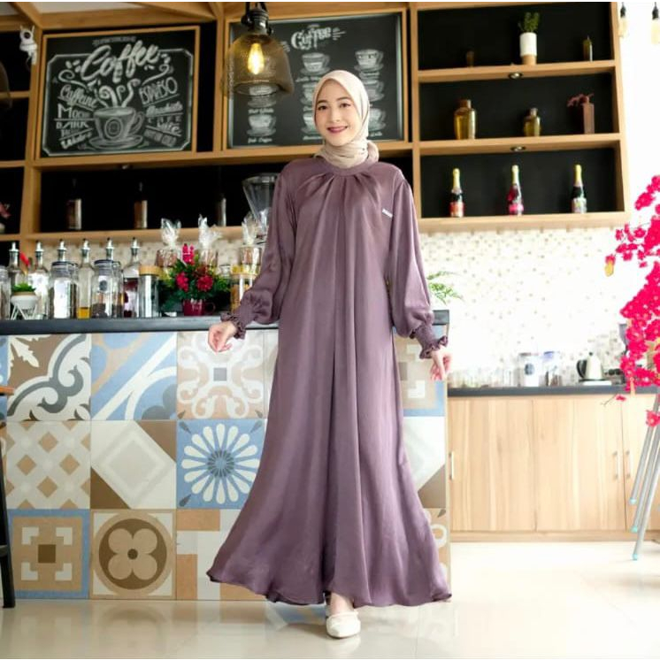 AMEZA ABAYA DRESS GAMIS WANITA MUSLIMAH SHIMER AIRFLOW CRINCKLE CRINCLE PREMIUM BTCSOLO TERMURAH