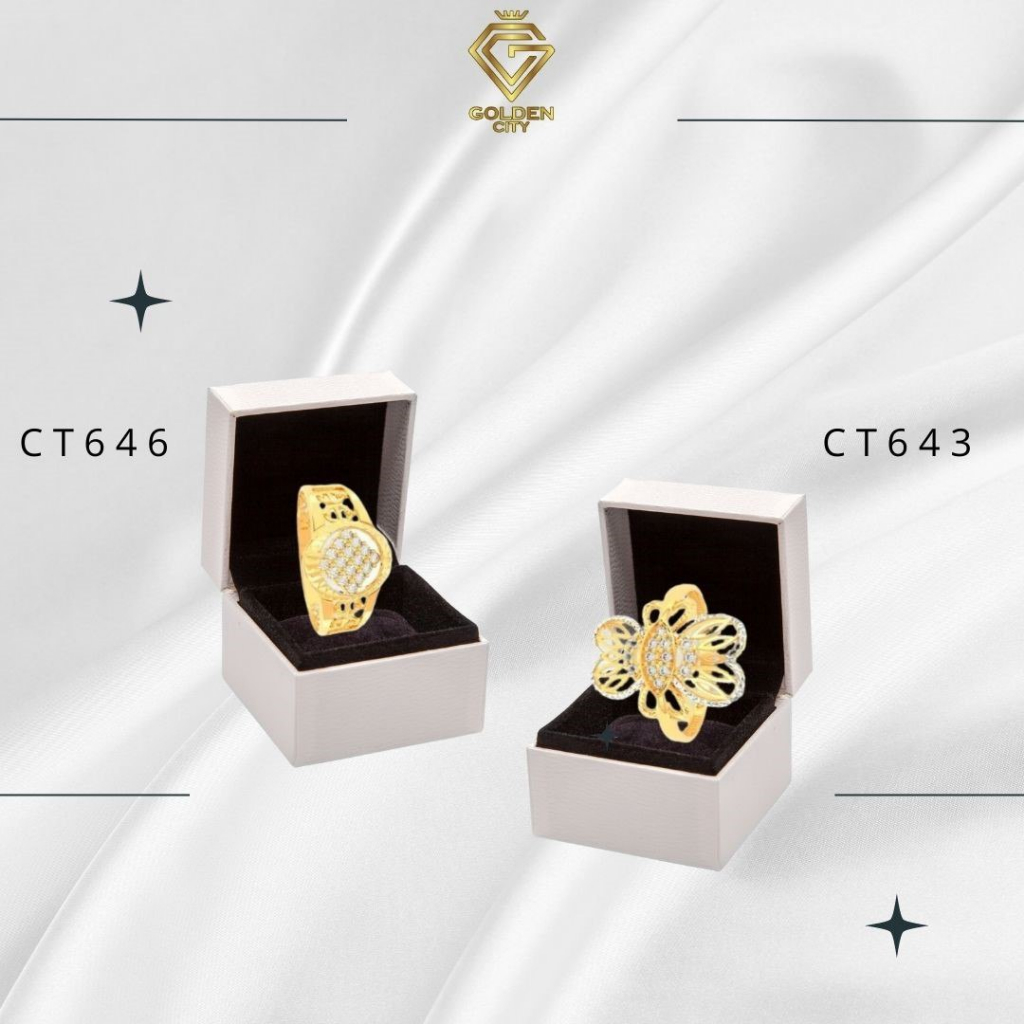 Cincin emas wanita asli 8 karat bermodel