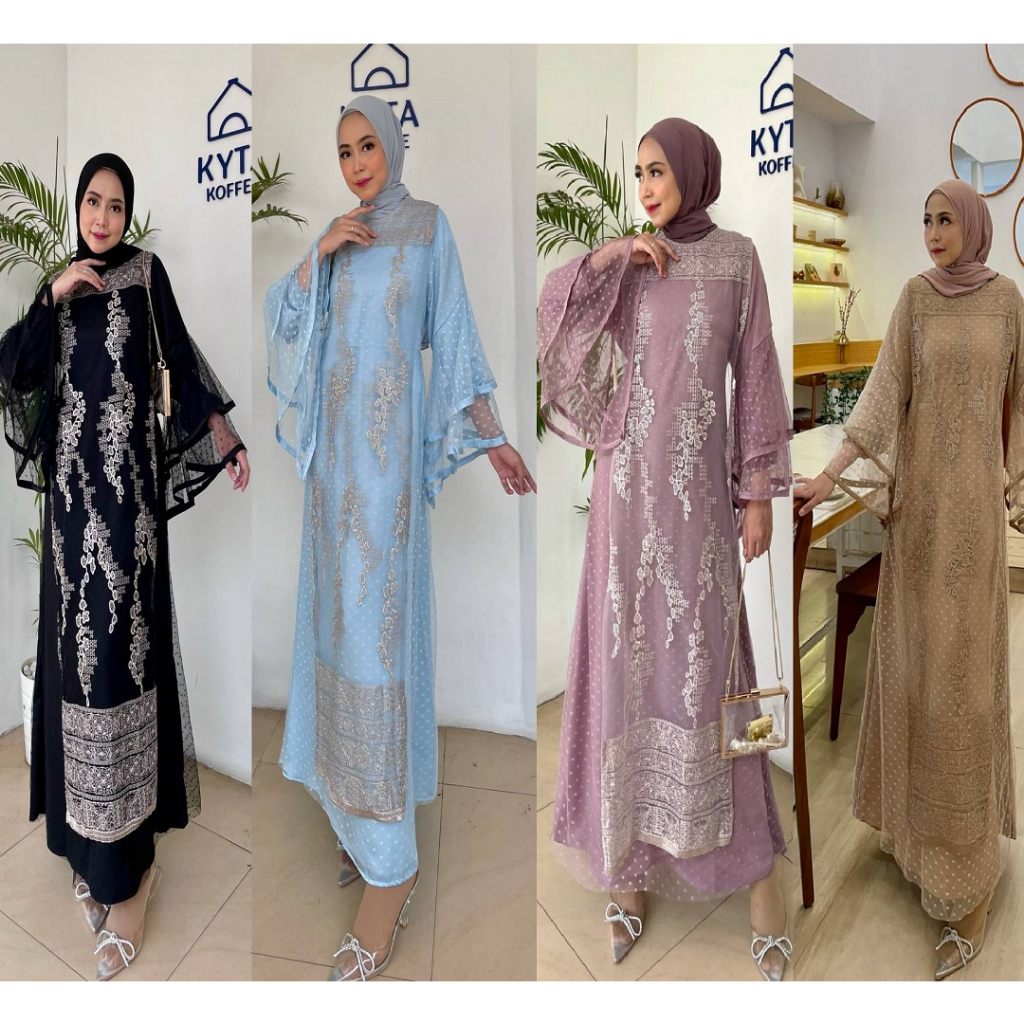 Medeline Long Dress Kondangan Brukat Gaun Prewedding Gamis Pesta Seragam Nikahan Baju Bridesmaid