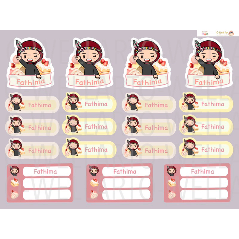 

TERMURAH 2 Lembar Stiker Nama - Special for School - Label Nama Anak - Cake (LAB 002)