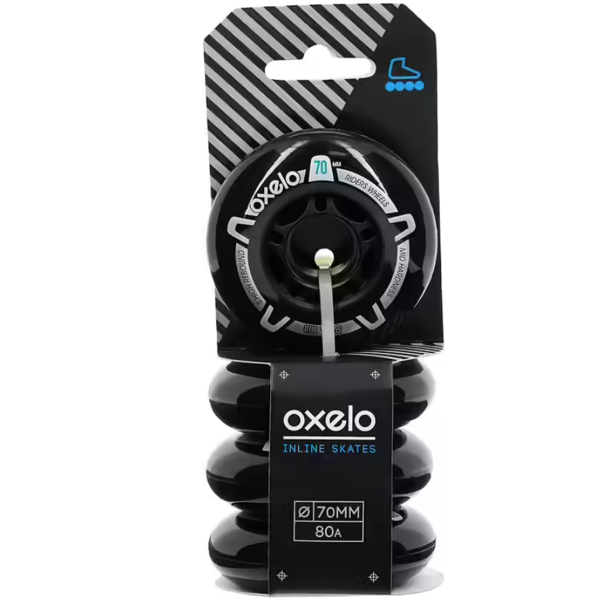 OXELO Roda Skate Inline Anak-Anak 70 mm 80A 4 Pcs