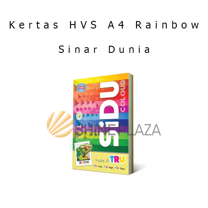 

Kertas HVS SIDU Warna Rainbow A4 80gr 250 Lembar - Sinar Dunia Fotocopy Print Paper