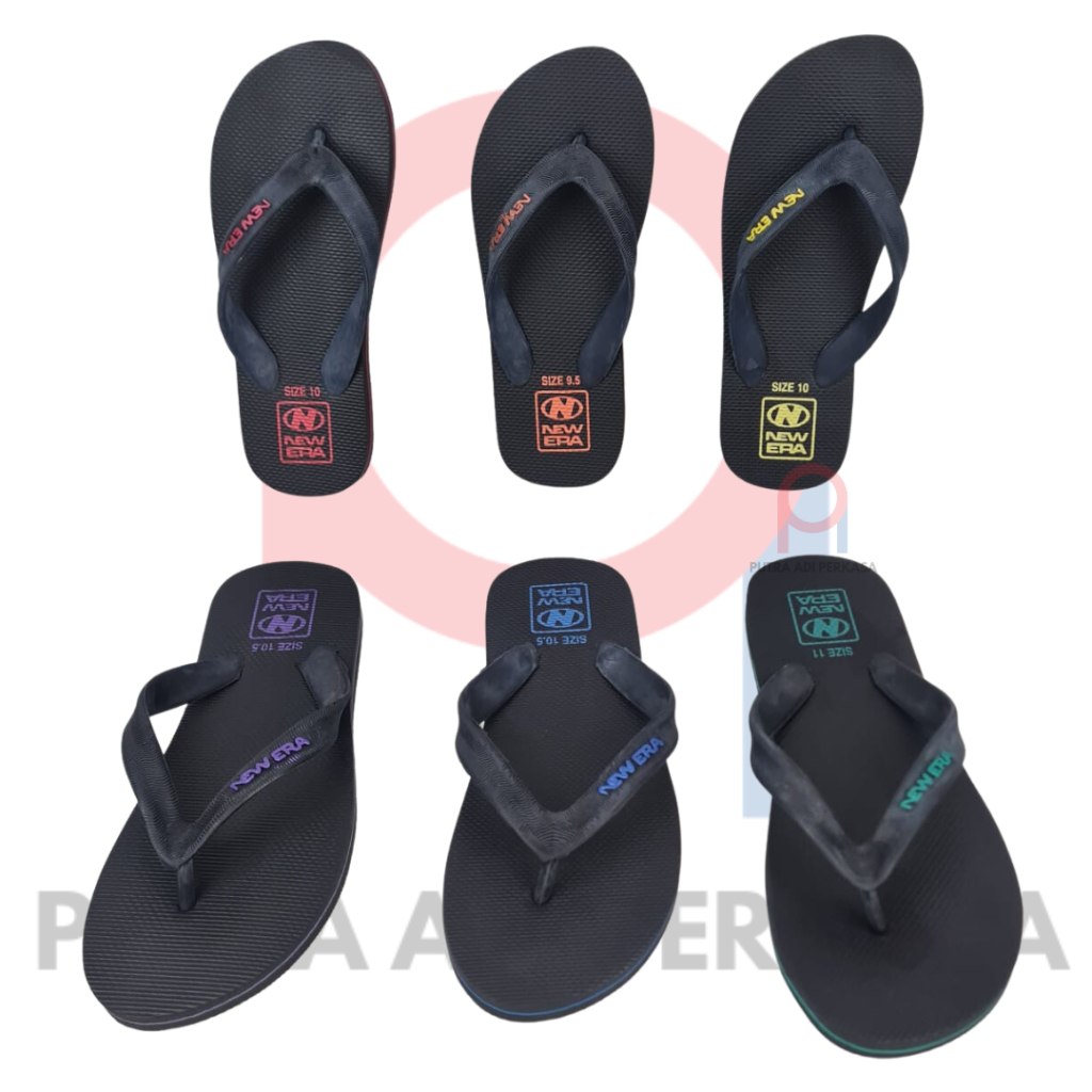 Sandal Jepit Hitam Polos New Era Super Black