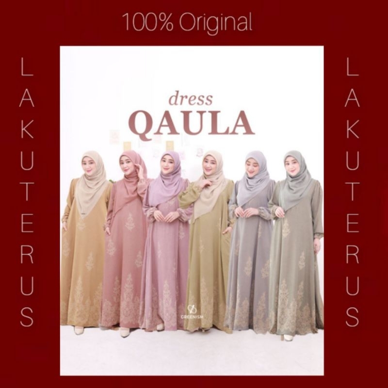 LAKUTERUS_ID | QAULA DRESS BY GREENISM GAMIS MOTIF BORDIR GAMIS PREMIUM