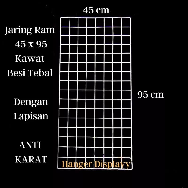 NEW NEW Ram Jaring Kawat Besi Dinding 95x45cm Gantungan