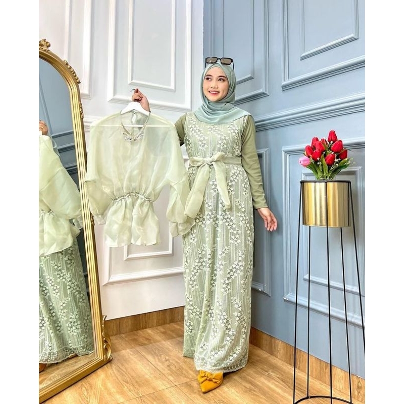 UMIERA BRUKAT DRESS / DRESS PESTA / DRESS BROKAT / DRESS KONDANG/ DRESS SER