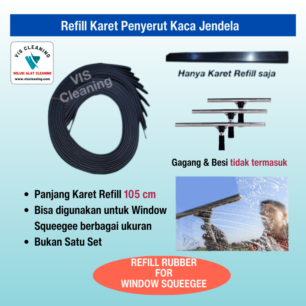 Refill Rubber for Window Squeegee / Karet utk Wiper Pembersih Kaca