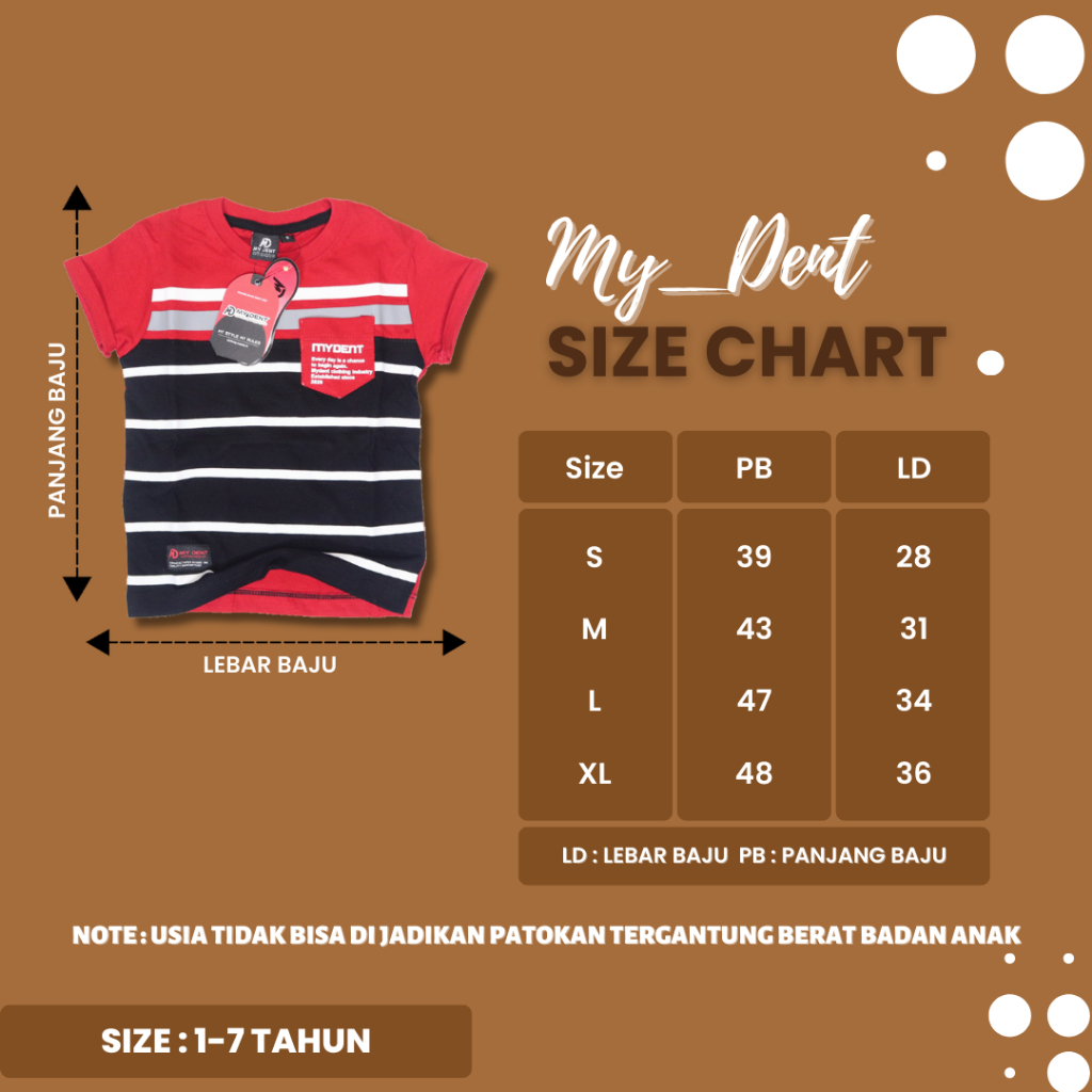 Baju Anak Laki Laki Distro Mydent Umur 1-7 Tahun Bahan Cotton 30S