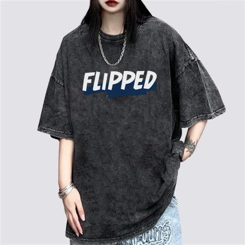 XIAOZHAINV Korean Style Letters Pattern Washed Printing Kaos Wanita A0439/Atasan Wanita Terbaru