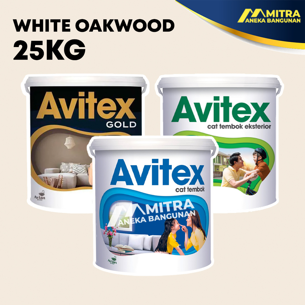 CAT TEMBOK AVITEX 25 KG PAIL WHITE OAKWOOD N9 001 / AVITEX INTERIOR EXTERIOR AVITEX GOLD / AVIAN / CREAM BROKEN WHITE