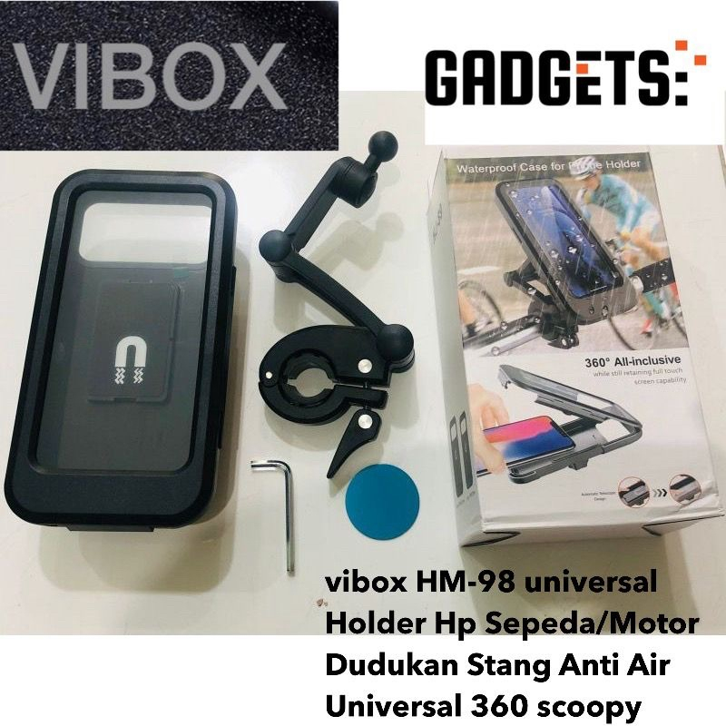 GROSIR HOLDER HM98 STANG SEPEDA DAN MOTOR UNIVERSAL 360 SCOOPY ANTI AIR by smoll