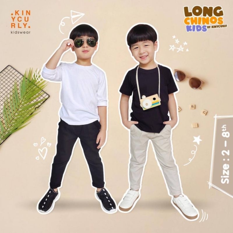 celana chinos celana panjang anak perempuan laki-laki unisex kinycurly