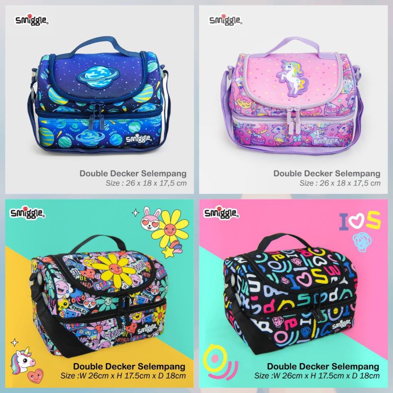 Tas double decker  smiggle/lunchbag smiggle/tas lunchbox