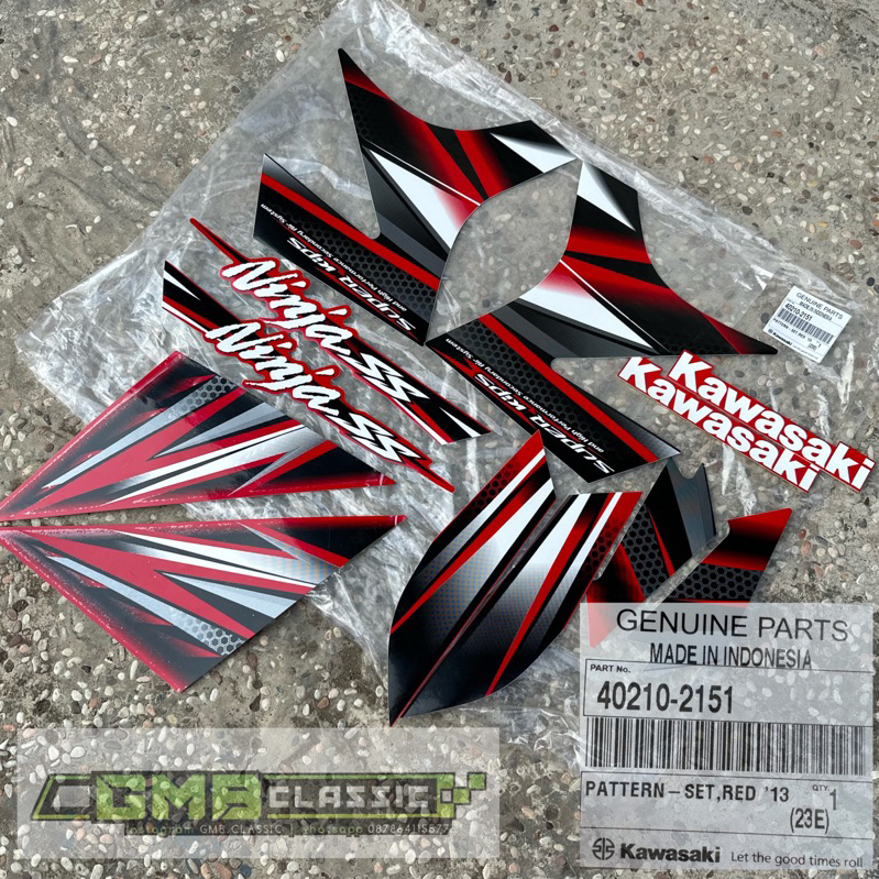 STIKER STRIPING NINJA SS MERAH ORIGINAL KAWASAKI