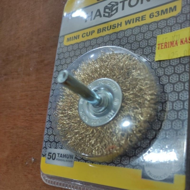 kat kawat / sikat bor coil brush baja mata model bulat prohex hasston 63mm