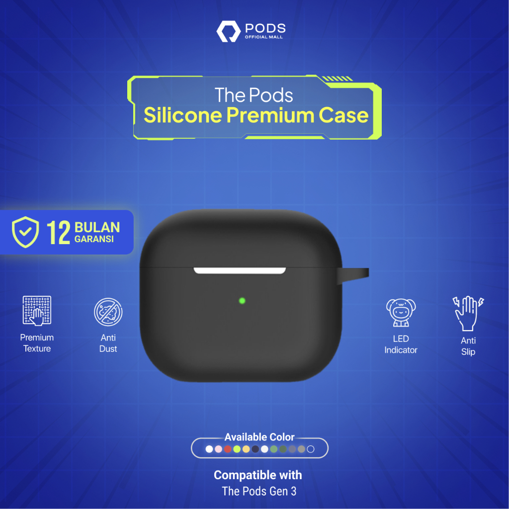 [CASE ONLY] Case / Casing ThePods Gen 3 / Generation 3 - (Premium Silicone Softcase + Free Hook) - by PodsIndonesia