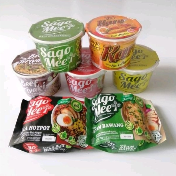 

MIE INSTAN SAGOMEE PAKET KOMPLIT 5 CUP DAN 2 NON MSG GLUTEN FREE NOODLE