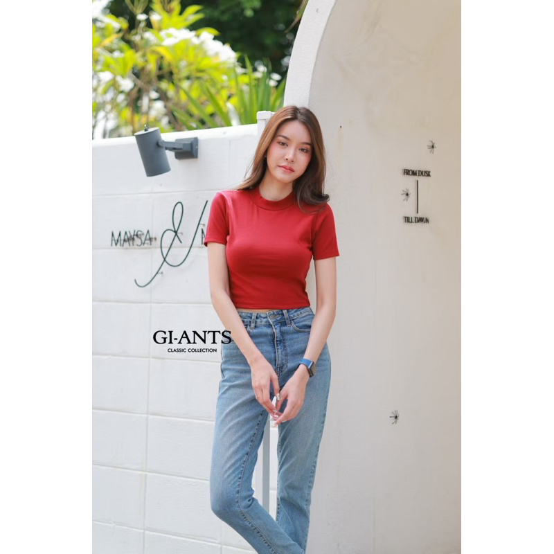 ATASAN GIANTS BASIC MODEL CROP TURTLE NECK KAOS IMPORT BANGKOK (BJGB572)