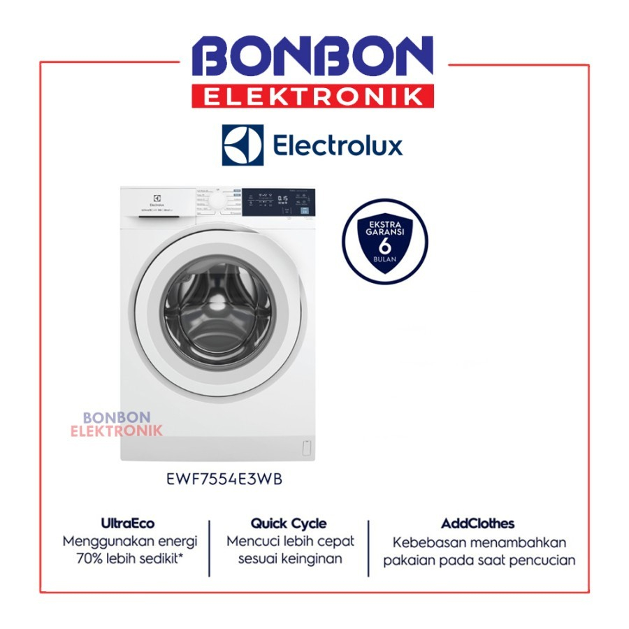 Electrolux Mesin Cuci Front Loading 7.5KG EWF7555EQWA / EWF 7555 EQWA