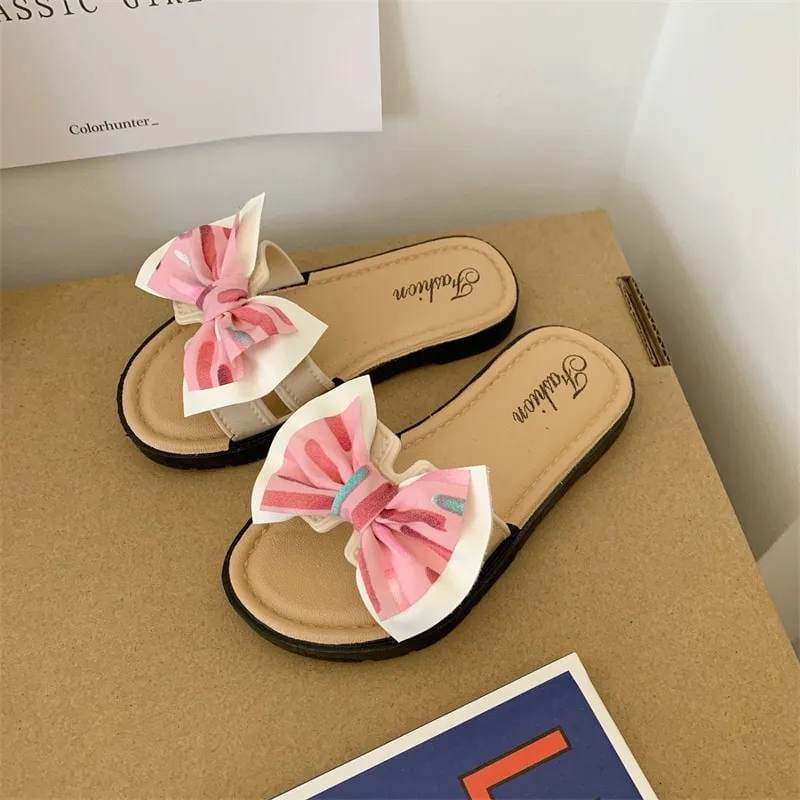 Sandal Selop Anak Kecil Perempuan Lucu Ribbon Stripe