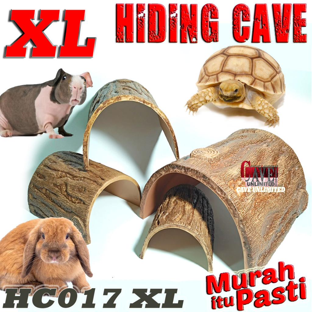 HC017XL HIDING CAVE JUMBO BESAR GOA TEMPAT SEMBUNYI REPTILE TURTLE TORTOISE KURA DARAT SULCATA PARDA