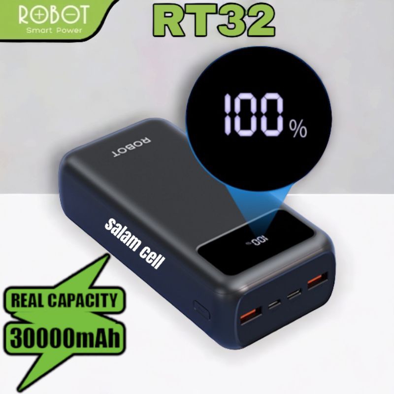 Powerbank ROBOT RT32 30.000mAh Fast Charging 22,5W Original Garansi Resmi