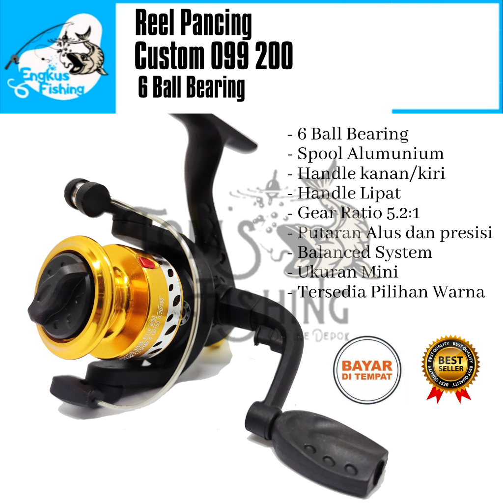 Reel Pancing Custom 099 200 Spool Alumunium (6 Bearing) Super Strong Murah - Engkus Fishing