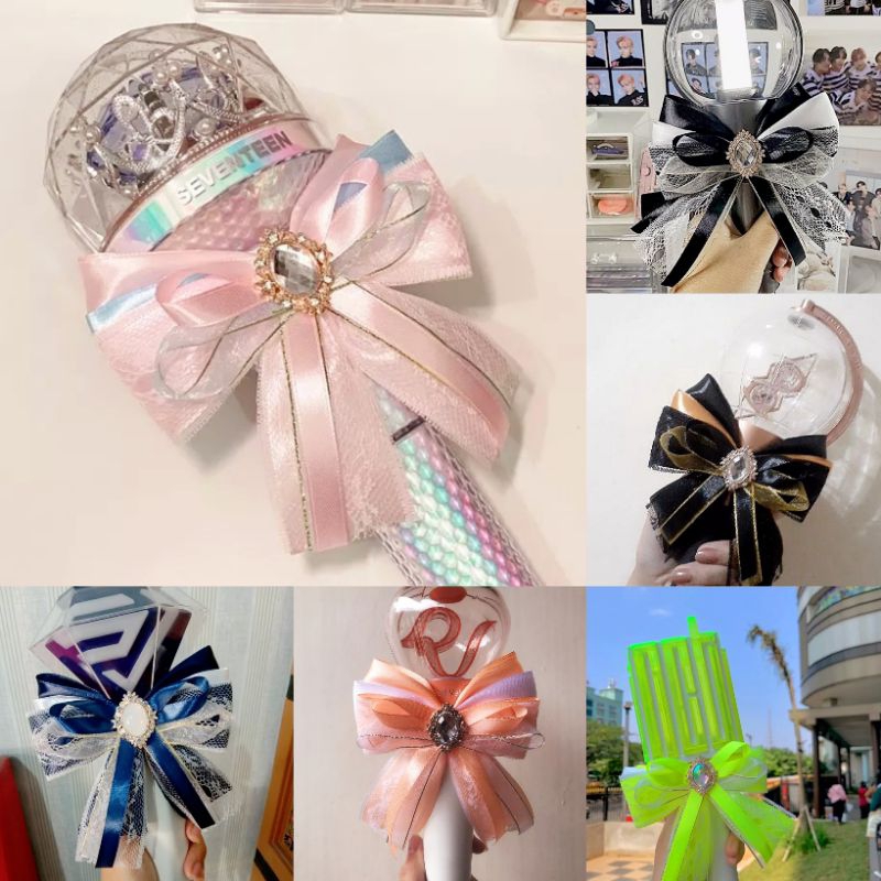 korean ribbon brooch // pita lightstick