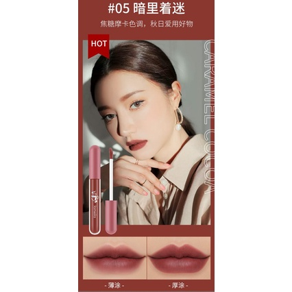 TERMURAH DI SHOPEE- LAMEILA LIP GLAZE ANTI LENGKET 6 Warna NUDE EDITION Lip Cream Silky Matte Looks