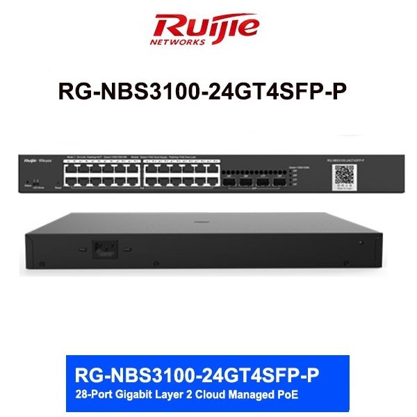 Ruijie RG-NBS3100-24GT4SFP-P 24Port GigabitPOE+4SFP L2 Managed NBS3100