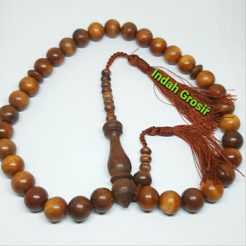 Tasbih kayu setigi 33butir 12mm original