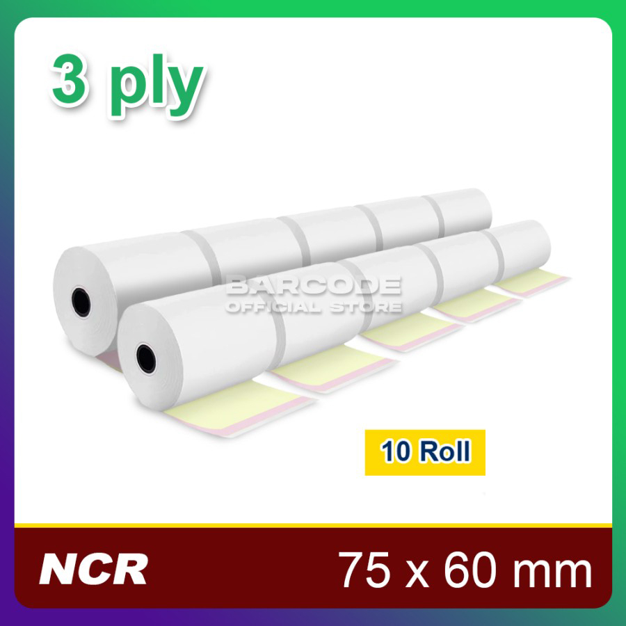 

Kertas Struk HVS 3PLY 75x60 Printer Kasir Dot Matrix 75x60mm 1 Pack