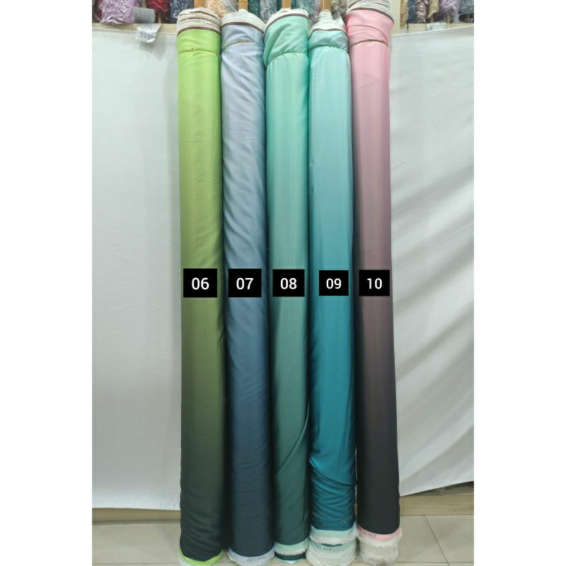 Kain Silky Satin Armany Ombre Gradasi