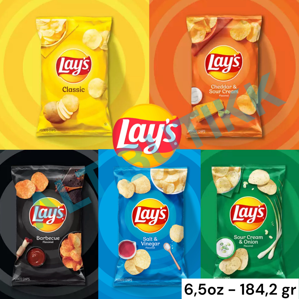 

LAYS POTATO CHIPS 6.5 OZ | LAY'S SNACK KERIPIK KENTANG 184,2 GR | PRODUCT OF USA