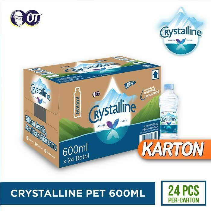 

( HOKKY ) Crystalin Air Mineral Ph 8 600ml x 24 Botol Crystaline Air Putih SehatTulus Air Mineral 600ml DUS Air Putih Sehat Bukan Aqua Bukan Aqua