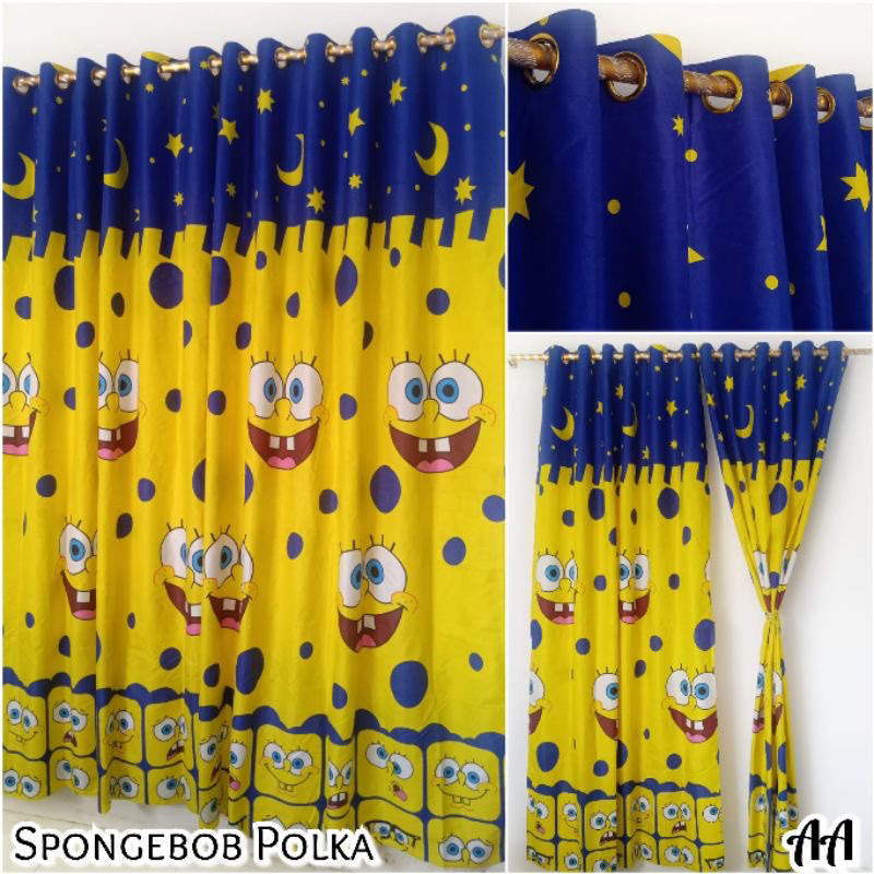 [ PINTU DAN JENDELA ] GORDEN SMOKRING KARAKTER SPONGEBOB KUNING BIRU