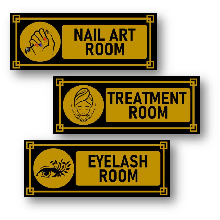 

Stiker Treatment Room Stiker Massage Room Stiker Beauty room Stiker Salon Kecantikan warna Black gold Doff