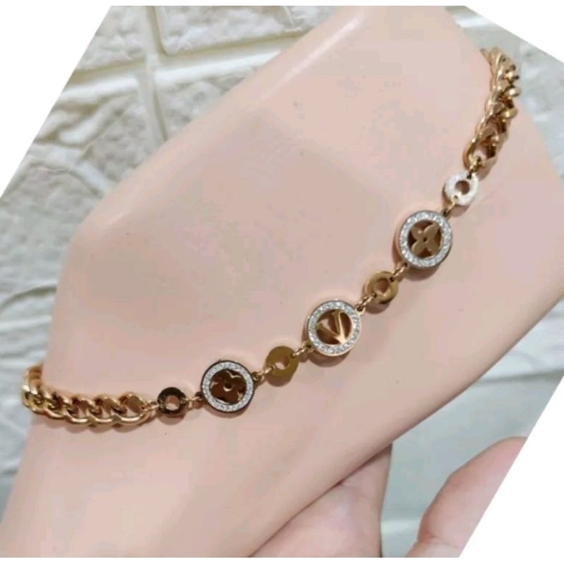 Gelang kaki Titanium asli anti karat anti alergi Stainless steel ori Premium Quality Anti karat anti alergi Gk2218