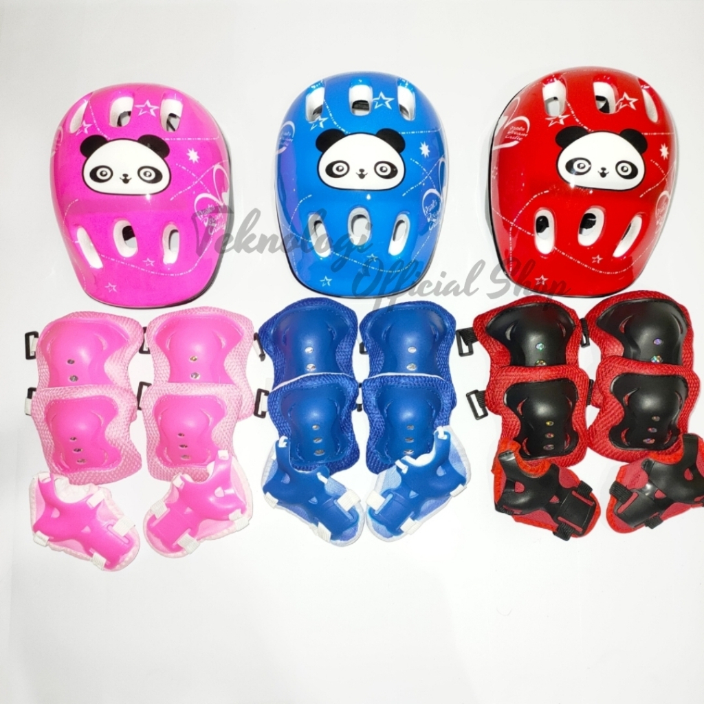 Full Set Pelindung Lutut/Siku/Tangan + Helm Dekker
