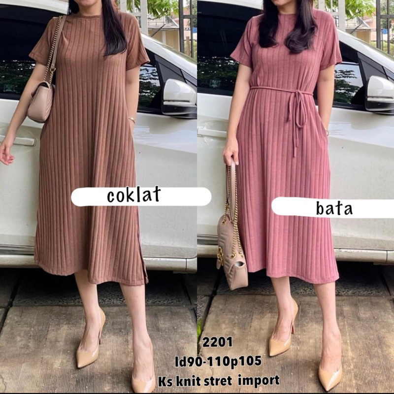 2201 DRESS MAXI BUMIL FRIENDLY WANITA TERBARU KS KNIT STRECH IMPORT PREMIUM