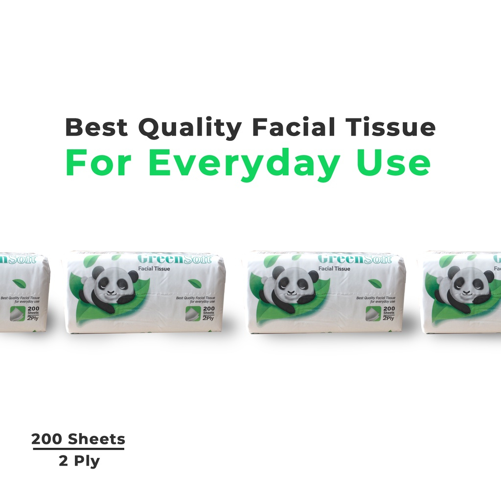 ⭐BAGUS⭐Green Soft Facial Tissue 2ply 200 Sheets Ukuran Jumbo | Tissue Serbaguna