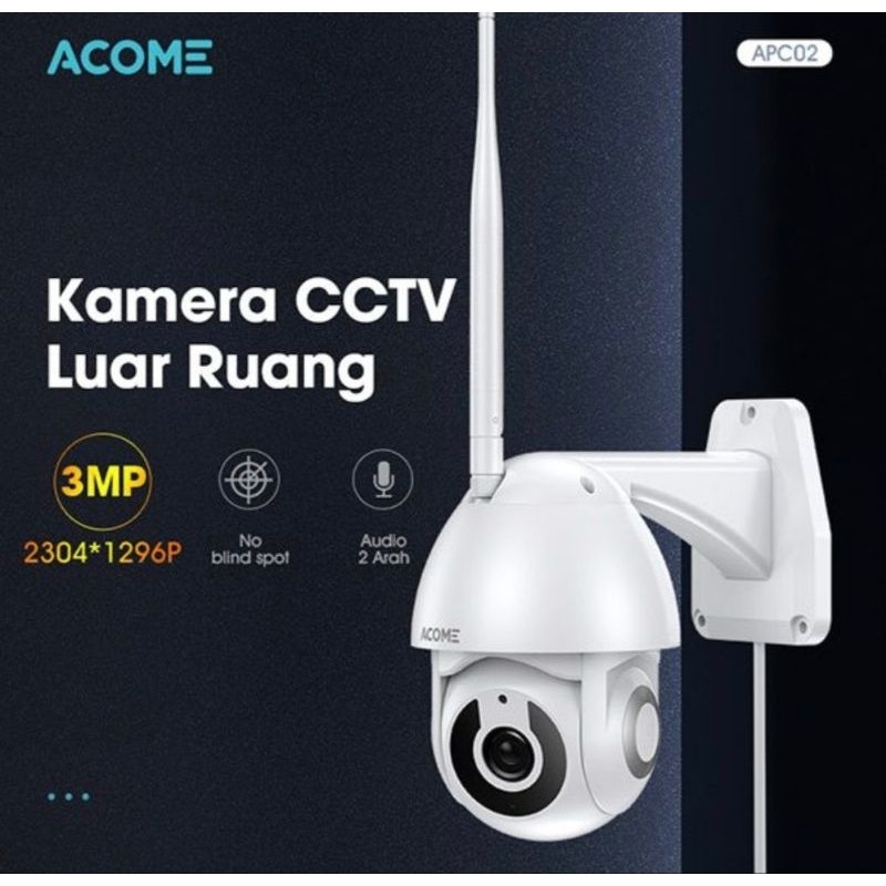 ACOME APC02 Smart Wifi PTZ 3MP Outdoor Camera Tahan Air